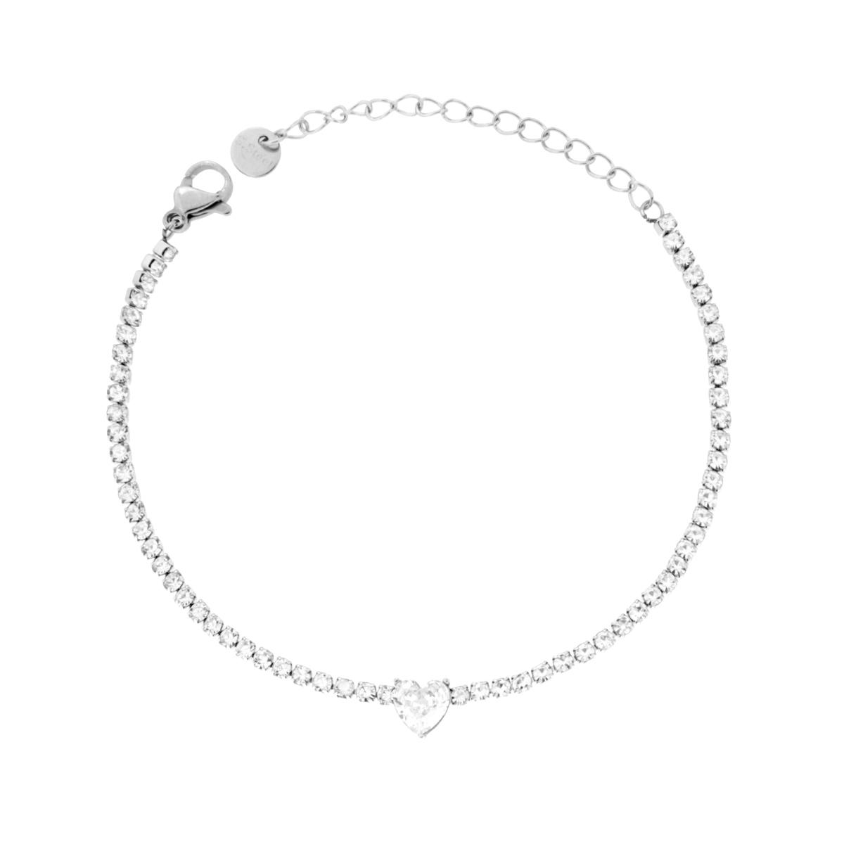 Elegantní náramek cuore bianco (steel)