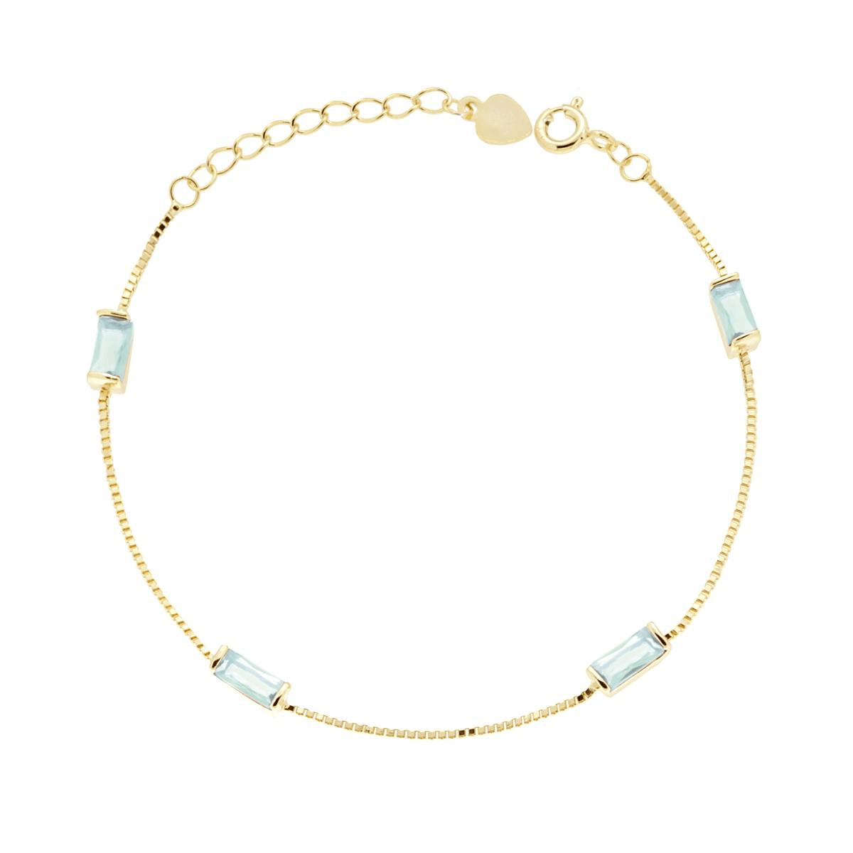 Stříbrný náramek Baguette Acqua Oro