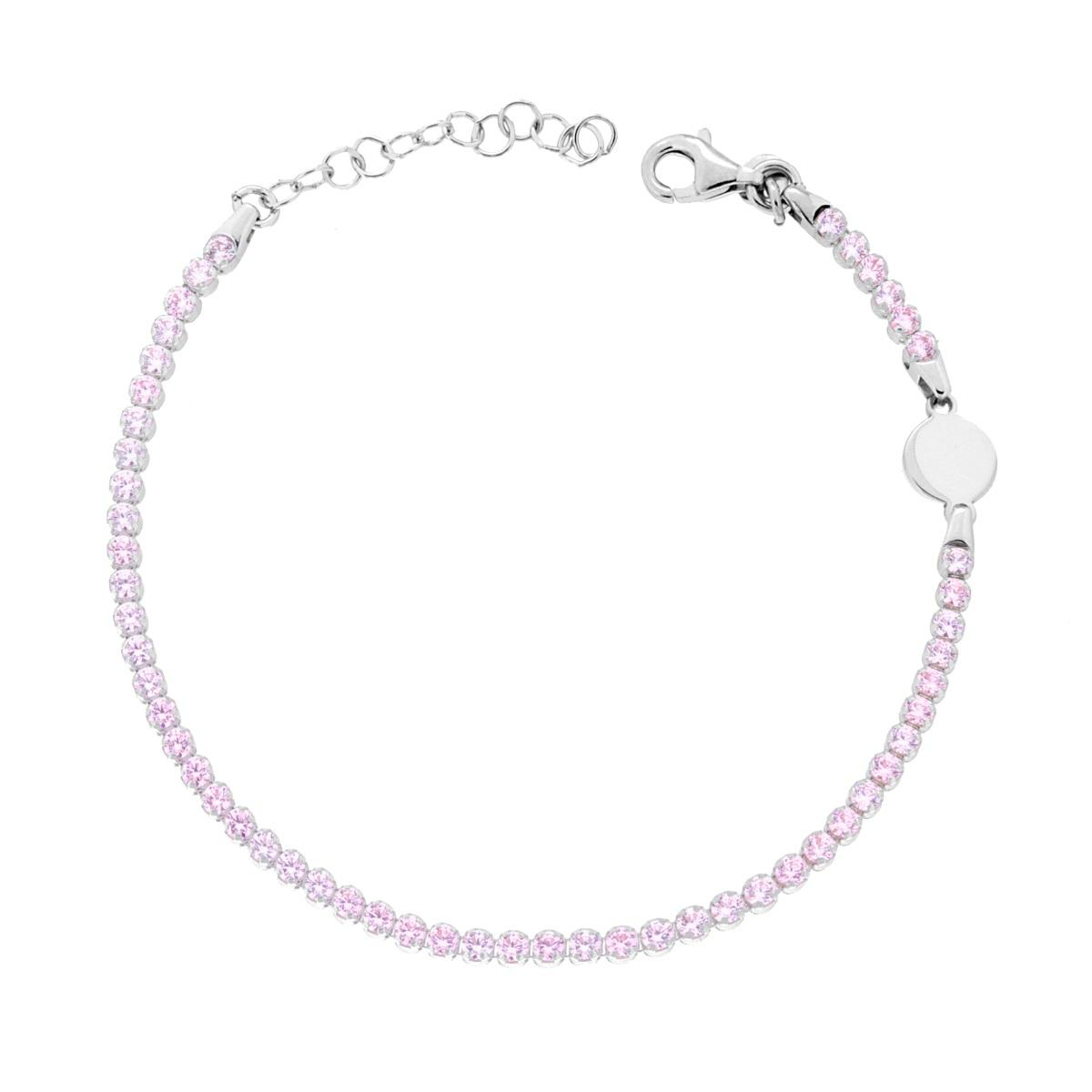 Stříbrný náramek Tennis Rosa
