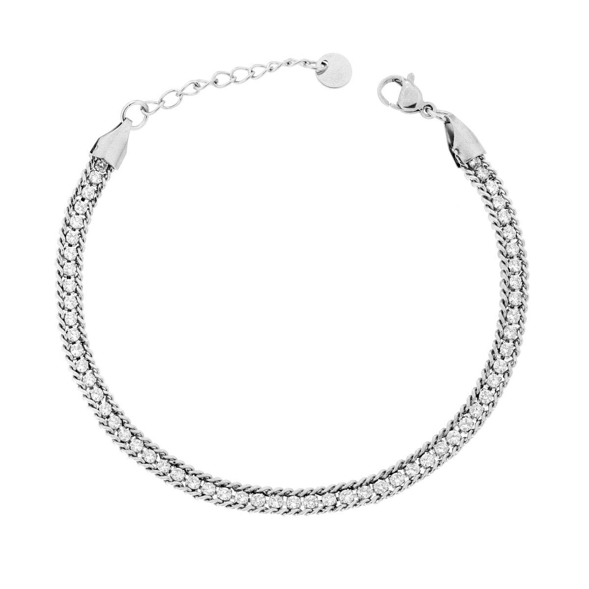 Elegantní náramek Tennis bianco (steel)