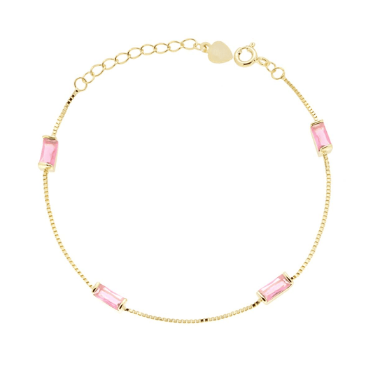 Stříbrný náramek Baguette Rosa Oro