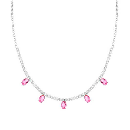 Stříbrný náhrdelník Ovale Rosa