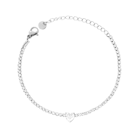 Elegantní náramek cuore bianco (steel)
