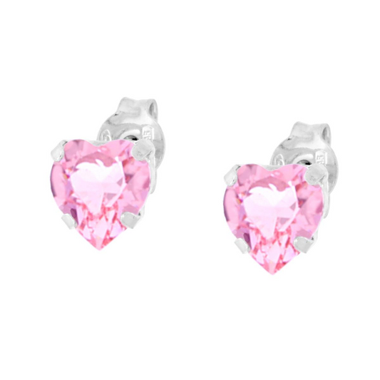 Stříbrné náušnice cuore Crystal Rosa