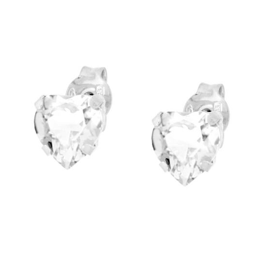 Stříbrné náušnice cuore Crystal