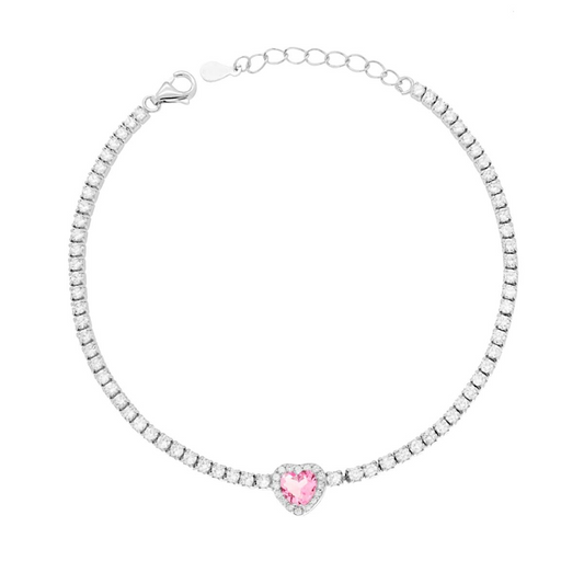 Stříbrný náramek Cuore Rosa