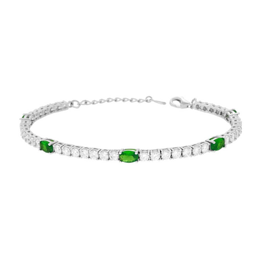 Stříbrný tenisový náramek Verde