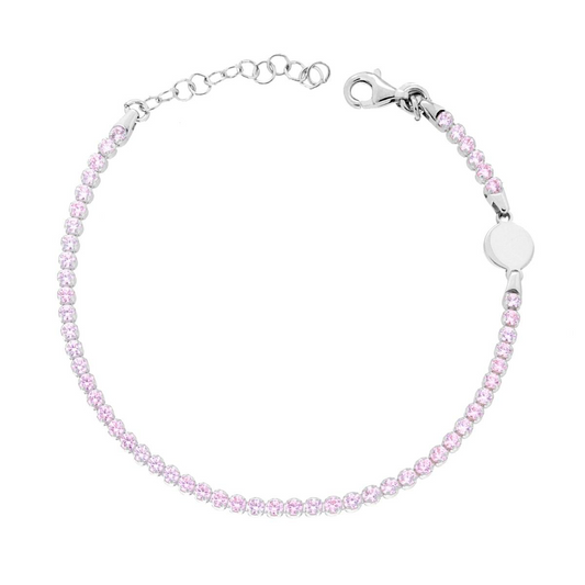 Stříbrný náramek Tennis Rosa