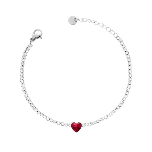 Elegantní náramek Cuore Rosso (steel)